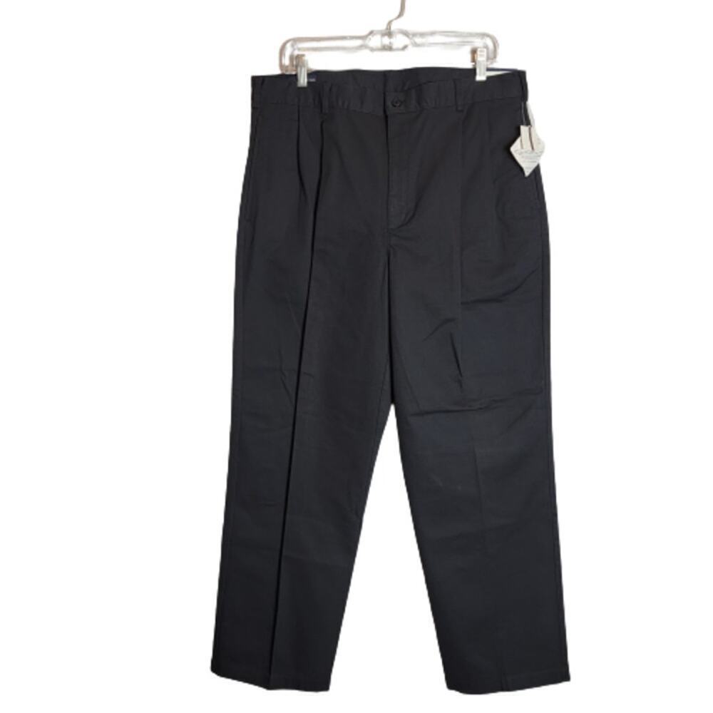 NWT Lands End Pleated Navy Pants 36x29 #1633017